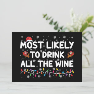 Invitation Très Probable De Boire Tous Les Vins Famille Noël