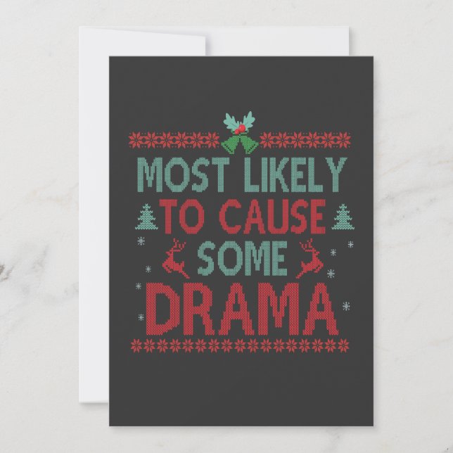 Invitation Très Probable De Causer Un Drame Drôle Noël (Devant)