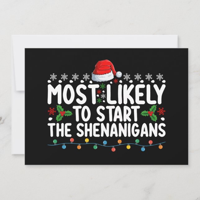 Invitation Très Probable De Commencer Le Noël Des Shenanigans (Devant)