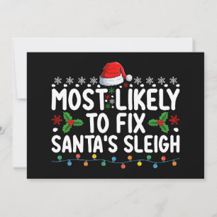 Invitation Très Probable De Réparer Père Noël Sleigh Noël