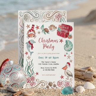 Invitation Trésor Océanique Mers & Vœux Noël Côtiers