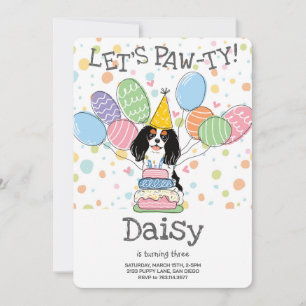 Invitation Tri Color Cavalier King Charles Spaniel Anniversai