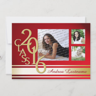 Invitation Tri photo Red Gold Varsity 2016