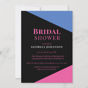 Invitation Triadic Pink Moderne Douche nuptiale