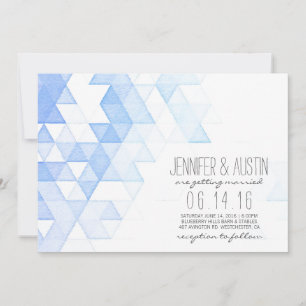 Invitation Triangles géométriques aquarelles Mariage modern