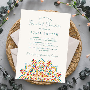 Invitation Tribal Folk Country Crest Mandala Mariage Shower