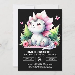 Invitation Tricératops de Bohême Dino