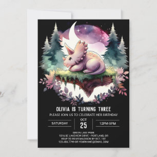 Invitation Tricératops Enchanted Printable Anniversaire