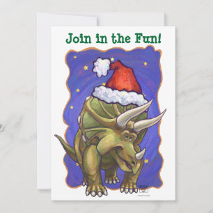 Invitation Tricératops Noël