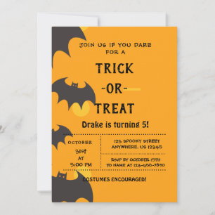 Invitation Trick or Treat, Halloween chauves-souris Invitatio