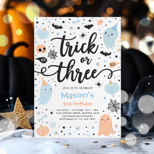 Invitation Trick or Treat Halloween Ghost 3e fête d'anniversa