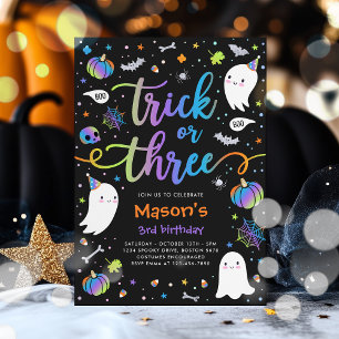 Invitation Trick or Treat Halloween Ghost 3e fête d'anniversa