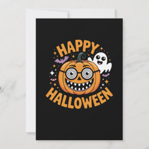 Invitation Trick Ou Traiter Halloween Citrouille Joyeux Hallo