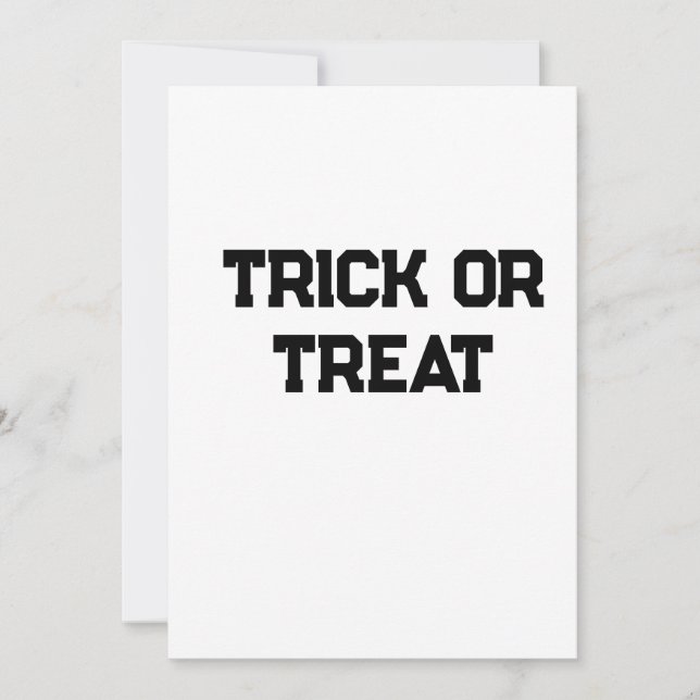Invitation Trick ou. Traiter Halloween éffrayant noir simple  (Devant)