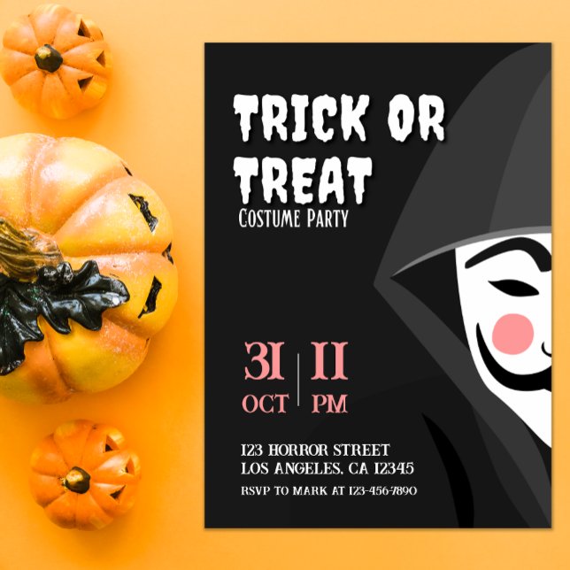 Invitation Trick ou traiter mystérieux Costume d'Halloween (Créateur téléchargé)