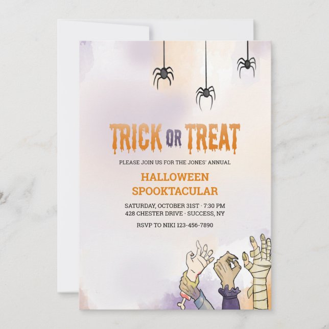 Invitation Trick ou Treat Halloween (Devant)