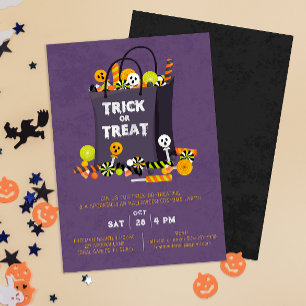 Invitation Trick Ou Treat Halloween Costume Party