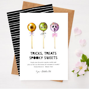 Invitation Tricks Traite sucreries Éffrayantes Halloween Invi