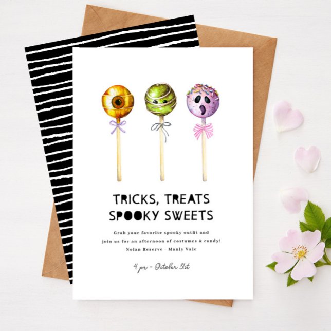 Invitation Tricks Traite sucreries Éffrayantes Halloween Invi (Créateur téléchargé)