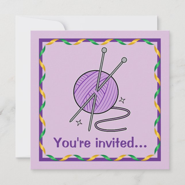 Invitation Tricot Fun Birthday (Devant)