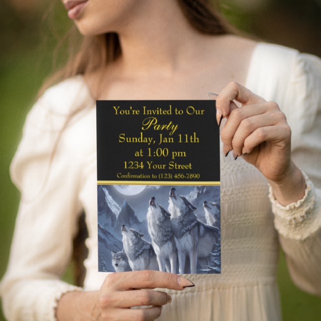 Invitation Trio de loups au sommet de minuit (Créateur téléchargé)