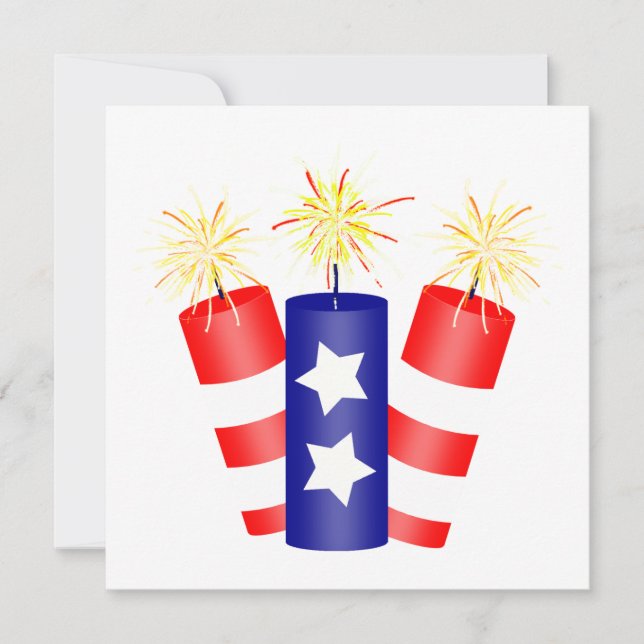 Invitation Trio de pétards pour 4 juillet (Devant)