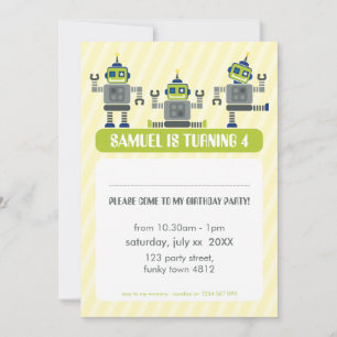 Invitation Trio moderne de robot d'INVITATION de PARTIE