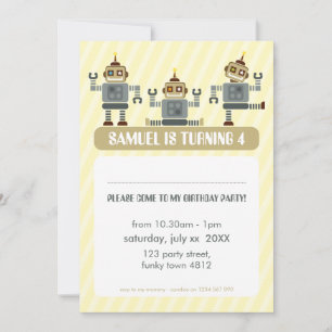 Invitation Trio moderne de robot d'INVITATION de PARTIE