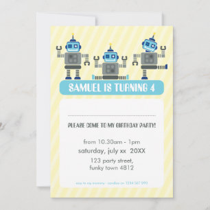Invitation Trio moderne de robot d'INVITATION de PARTIE