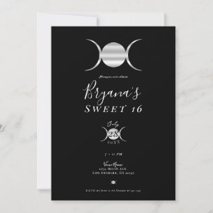 Invitation Triple Goddess Cycle Luna Argenté & Noir Douce 16