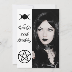 Invitation Triple Moon Goddess Pentacle Birday Party Photo