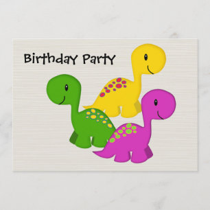 Invitation Triplés de Baby Dino