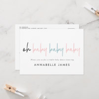 Triplet baby shower rose bleu moderne typographie