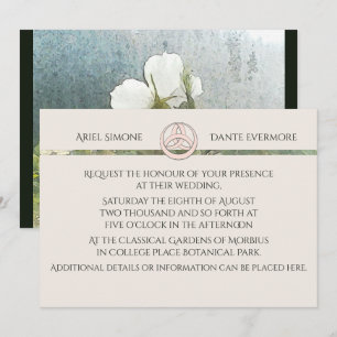 Invitation Triquetra de Rose blanche sauvage