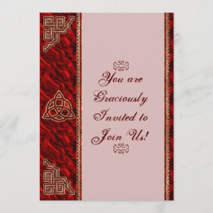 Invitation Triquetra Red Silk