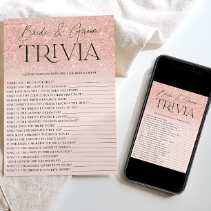 Invitation Trivia de mariage rose gold chic ombré rose