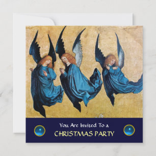 Invitation TROIS ANGELS EN BLEU, Sapphire, lin