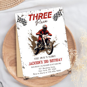 Invitation Trois courses Dirt Vélo Aventure 3e fête d'anniver