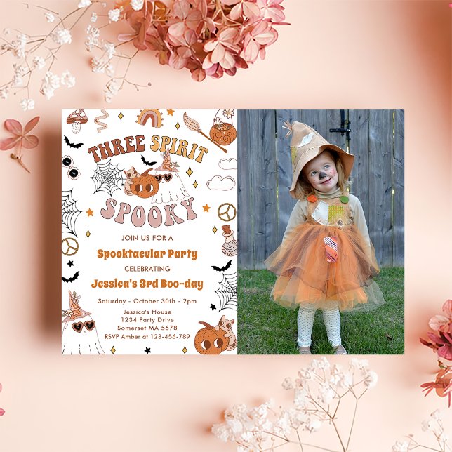 Invitation Trois Esprit Éffrayant Cute Super Halloween Photo (Créateur téléchargé)