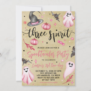 Invitation Trois Esprit Éffrayant Halloween anniversaire