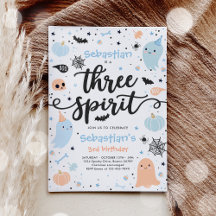 Trois Esprit mignon Halloween Ghost 3e Anniversair