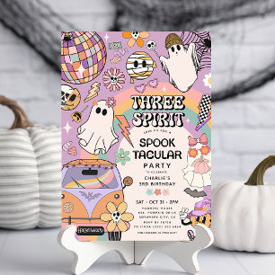 Invitation Trois Esprits Rétro Halloween 3e Anniversaire 