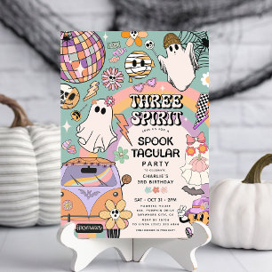 Invitation Trois Esprits Rétro Halloween 3e Anniversaire