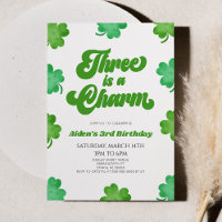 Trois Est Un Charme Vert Clover 3E Anniversaire Fê