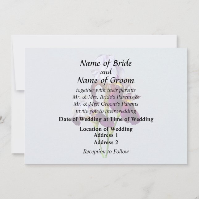 Invitation Trois Iris aux teintes de magenta (Devant)