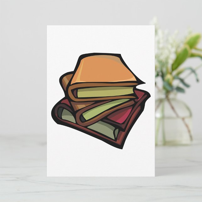 Invitation Trois livres anciens empilés ensemble (Créateur téléchargé)