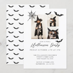 Invitation Trois minima photo Éffrayant chauves-souris fête d