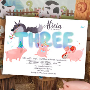 Invitation Trois Petits Cochons Livre de l'Histoire du Gran