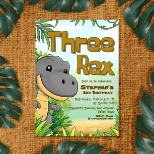 Invitation Trois Rex Boy 3e anniversaire
