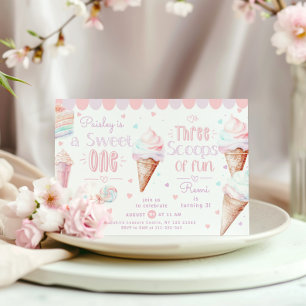 Invitation  Trois Schoops de fun Anniversaire commun de Sweet